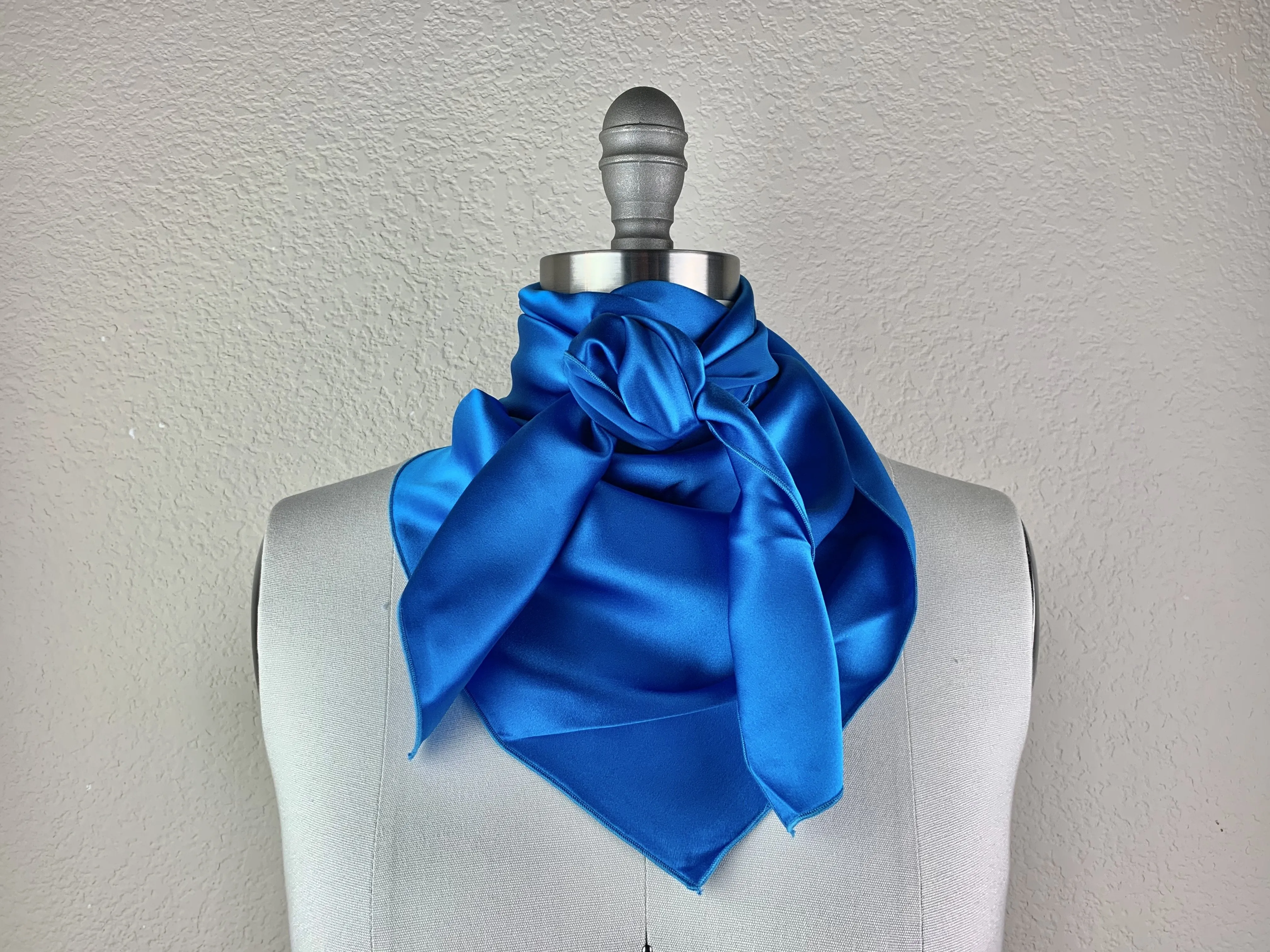 CR Deep Sky Blue Silk Scarf