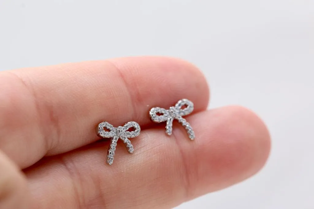 Czech Crystal Bow Stud Earrings