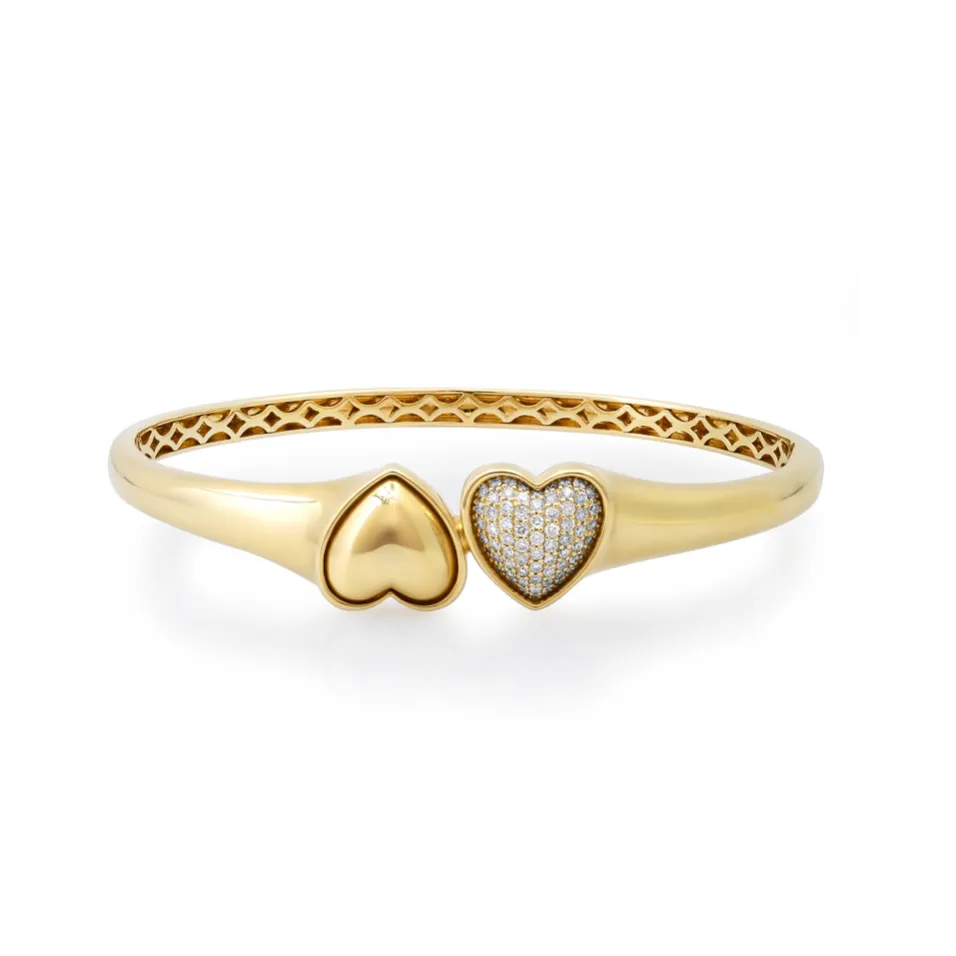 Double Puffer Heart Bangle