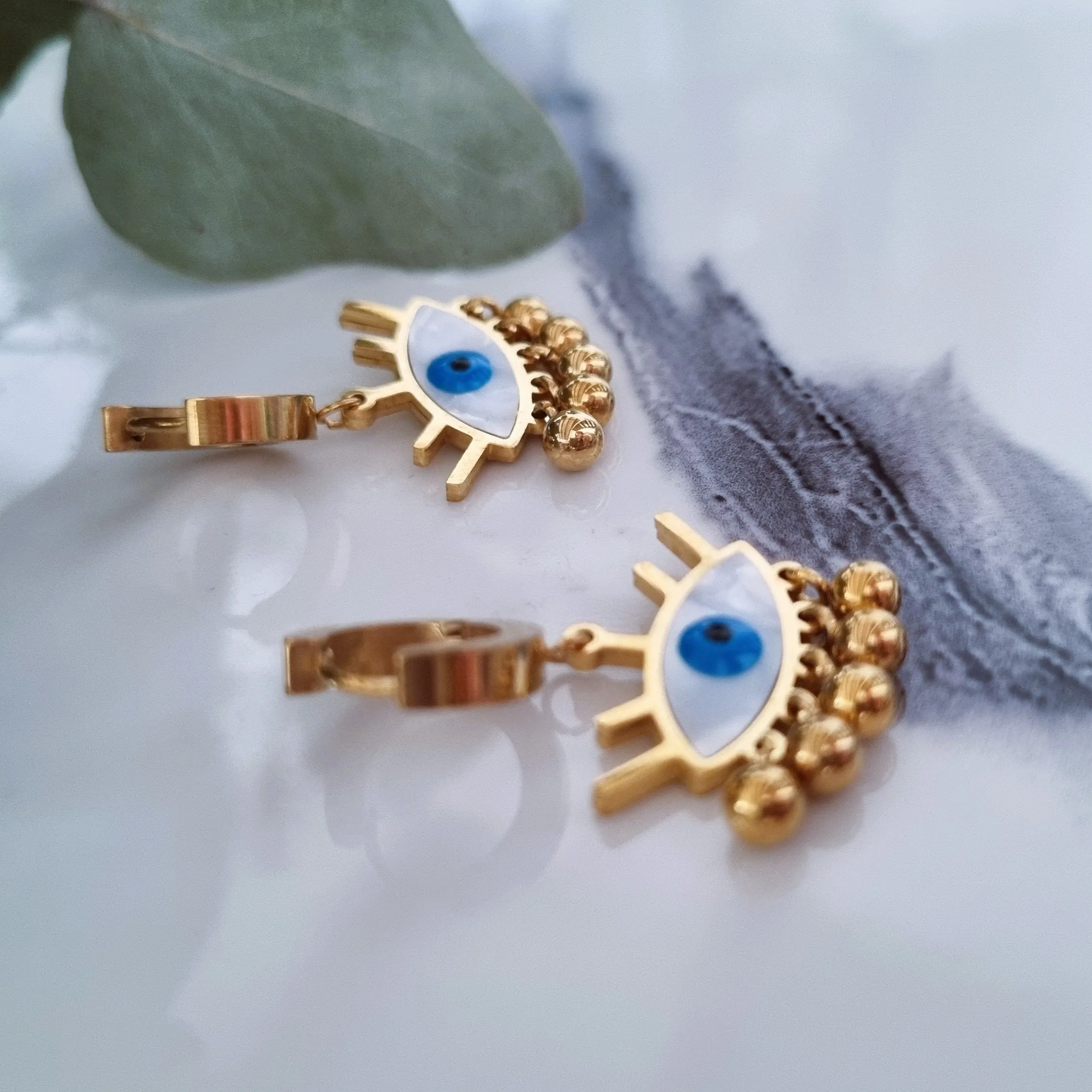 Evil eye earrings