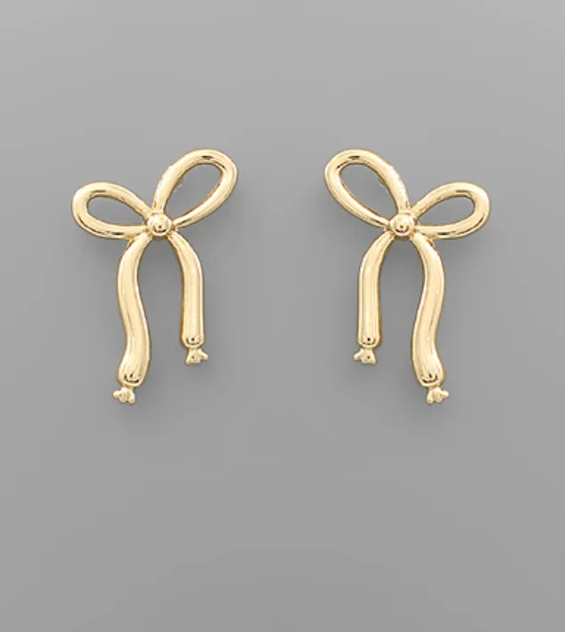 Gold Bow Earrings