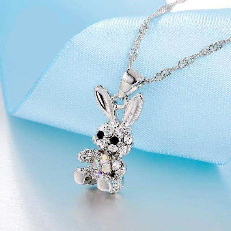 Gorgeous Silver Bunny Jewelry Set