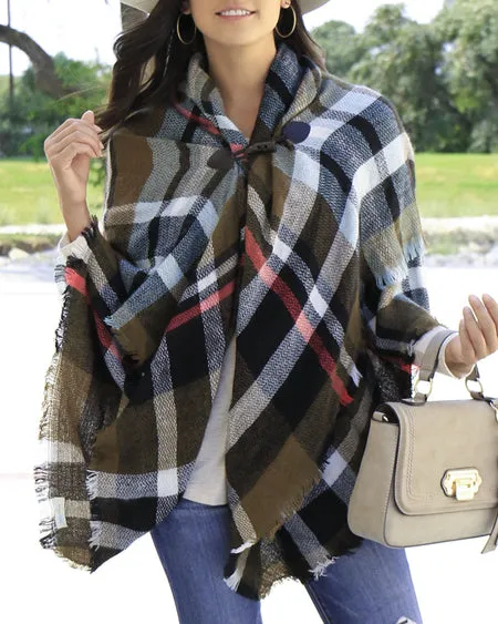 Grace & Lace Blanket Scarf/Toggle Poncho