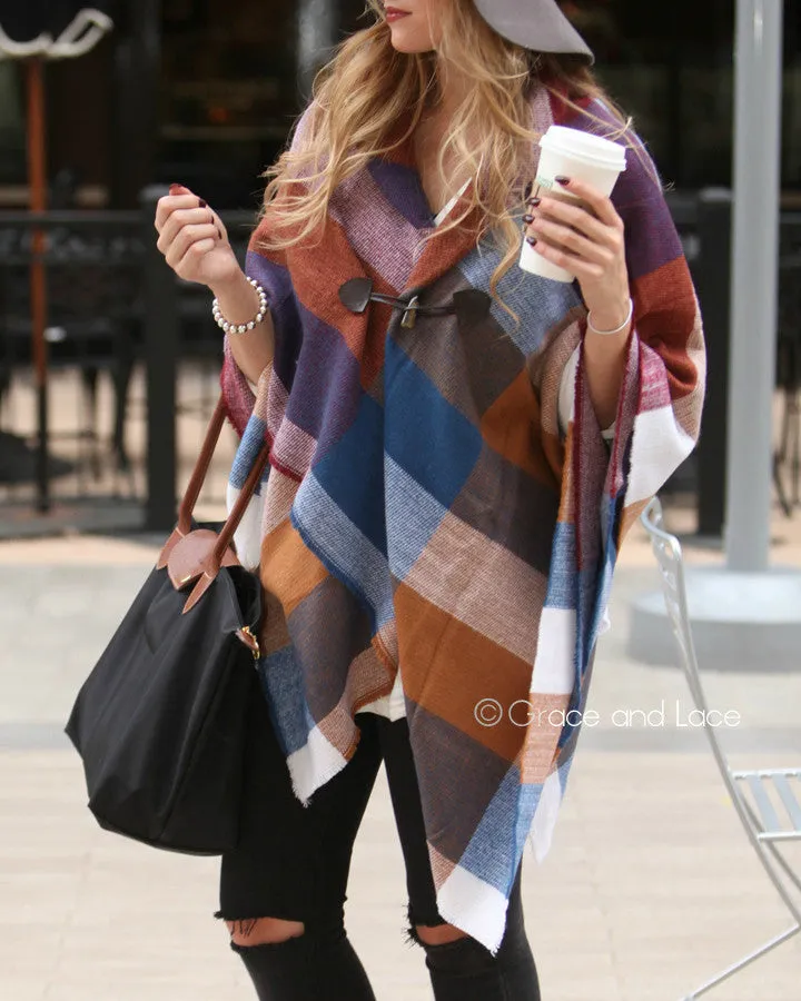 Grace & Lace Blanket Scarf/Toggle Poncho