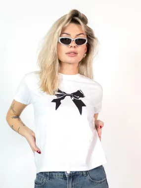 GRUNGE BOW, BABY TEE - VIT