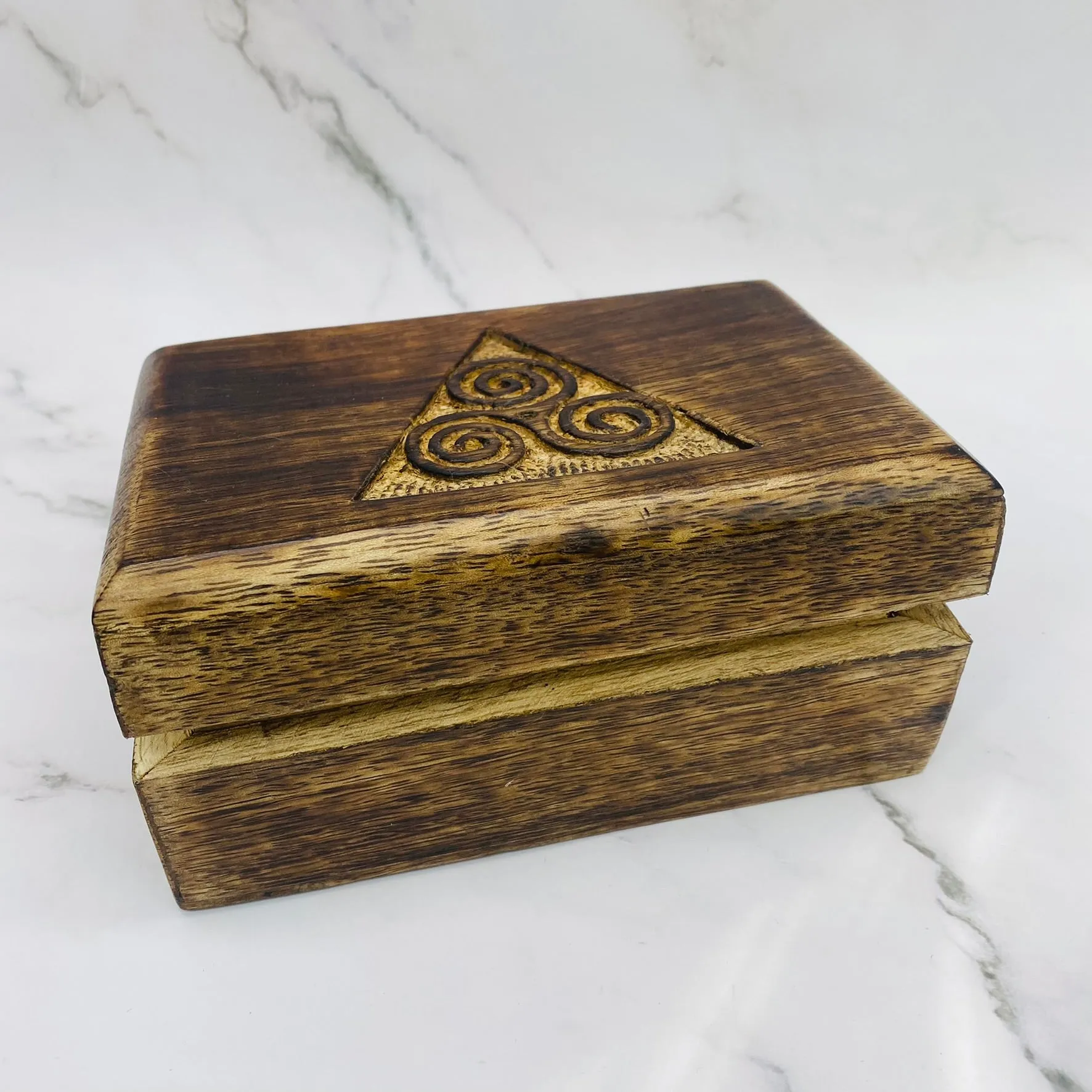 Hand Carved Wooden Jewelry Box