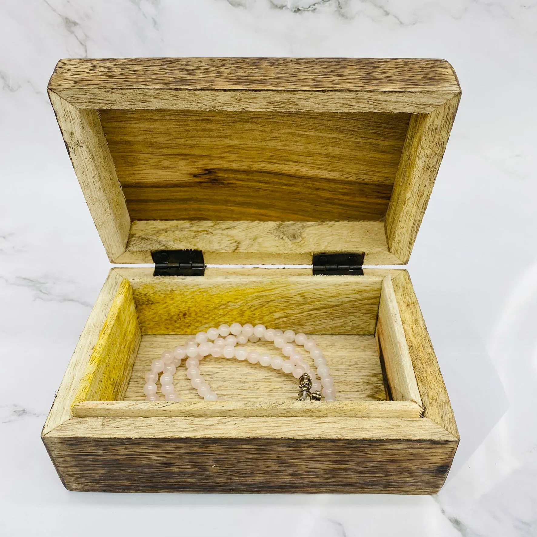 Hand Carved Wooden Jewelry Box