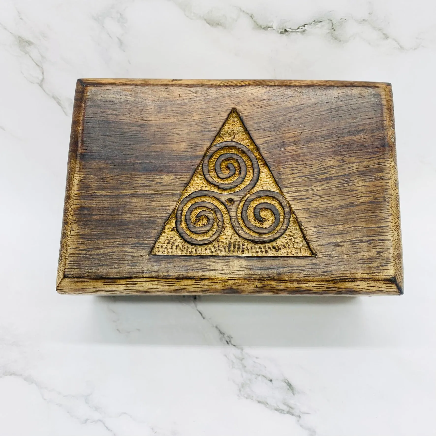 Hand Carved Wooden Jewelry Box