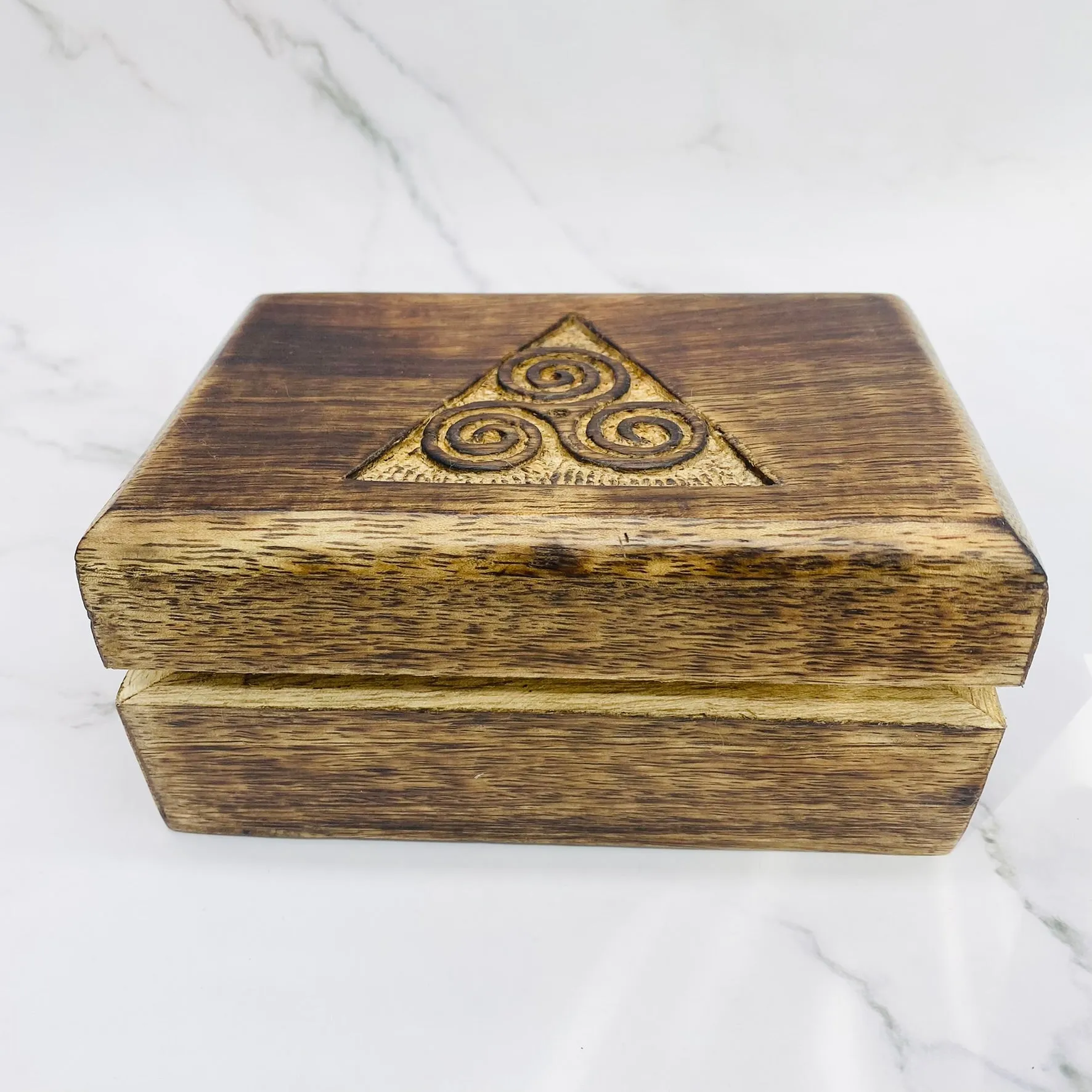 Hand Carved Wooden Jewelry Box