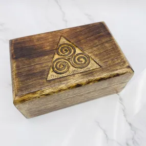 Hand Carved Wooden Jewelry Box