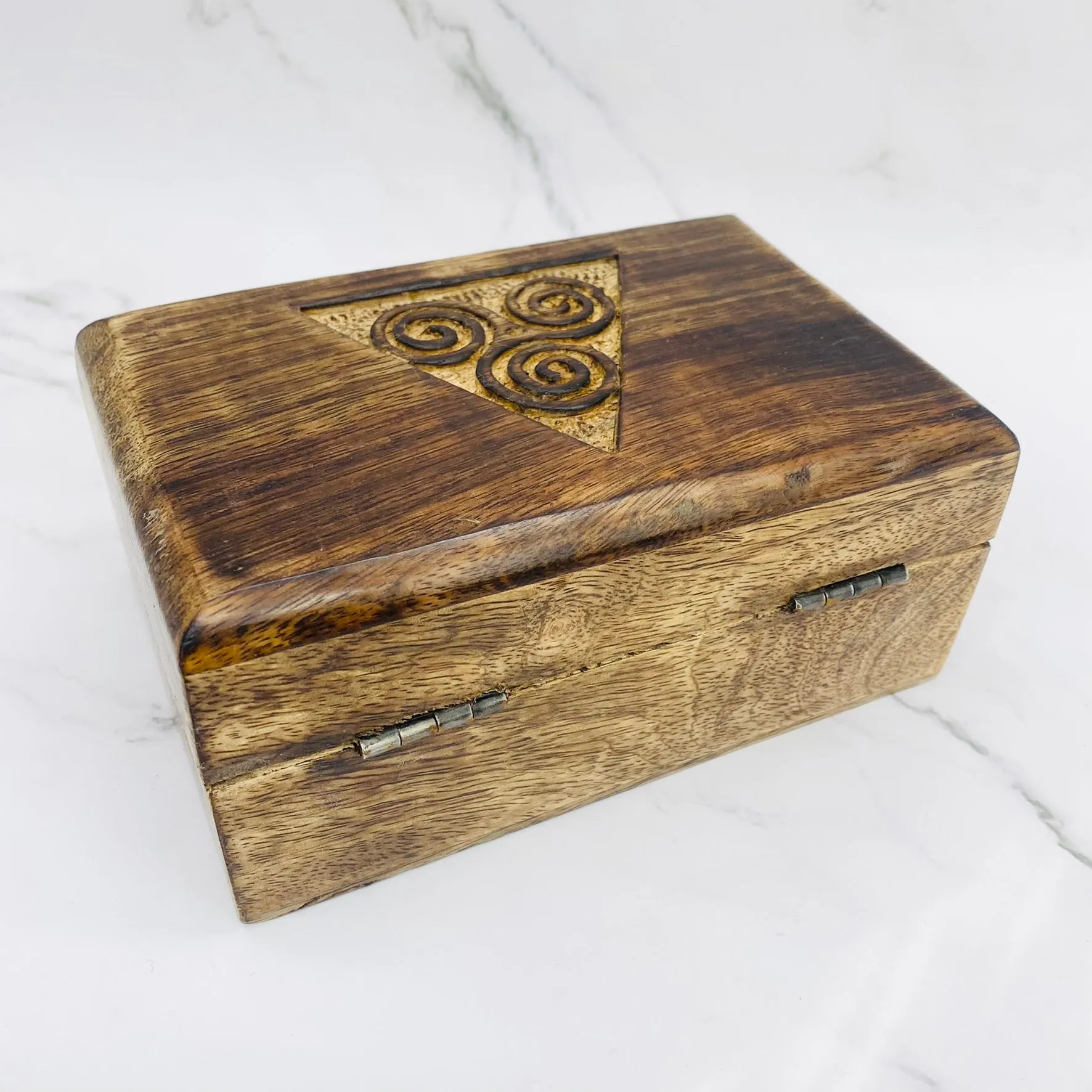 Hand Carved Wooden Jewelry Box