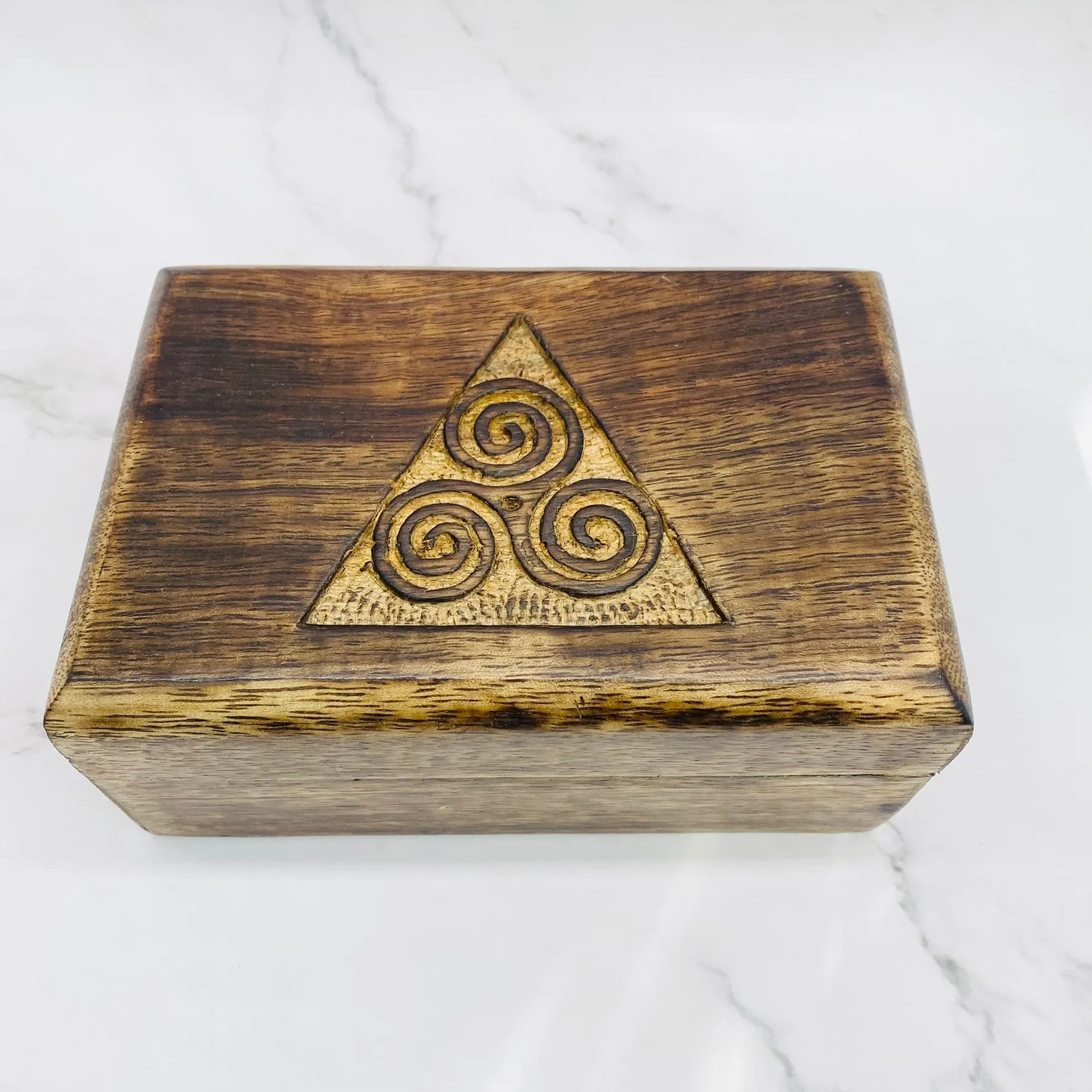 Hand Carved Wooden Jewelry Box