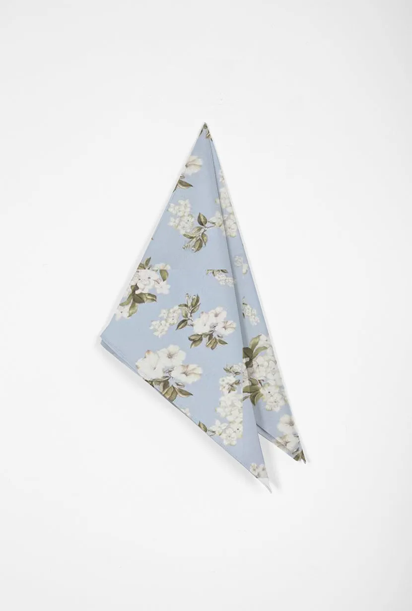 Head / Neck Scarf -  Blue Floral