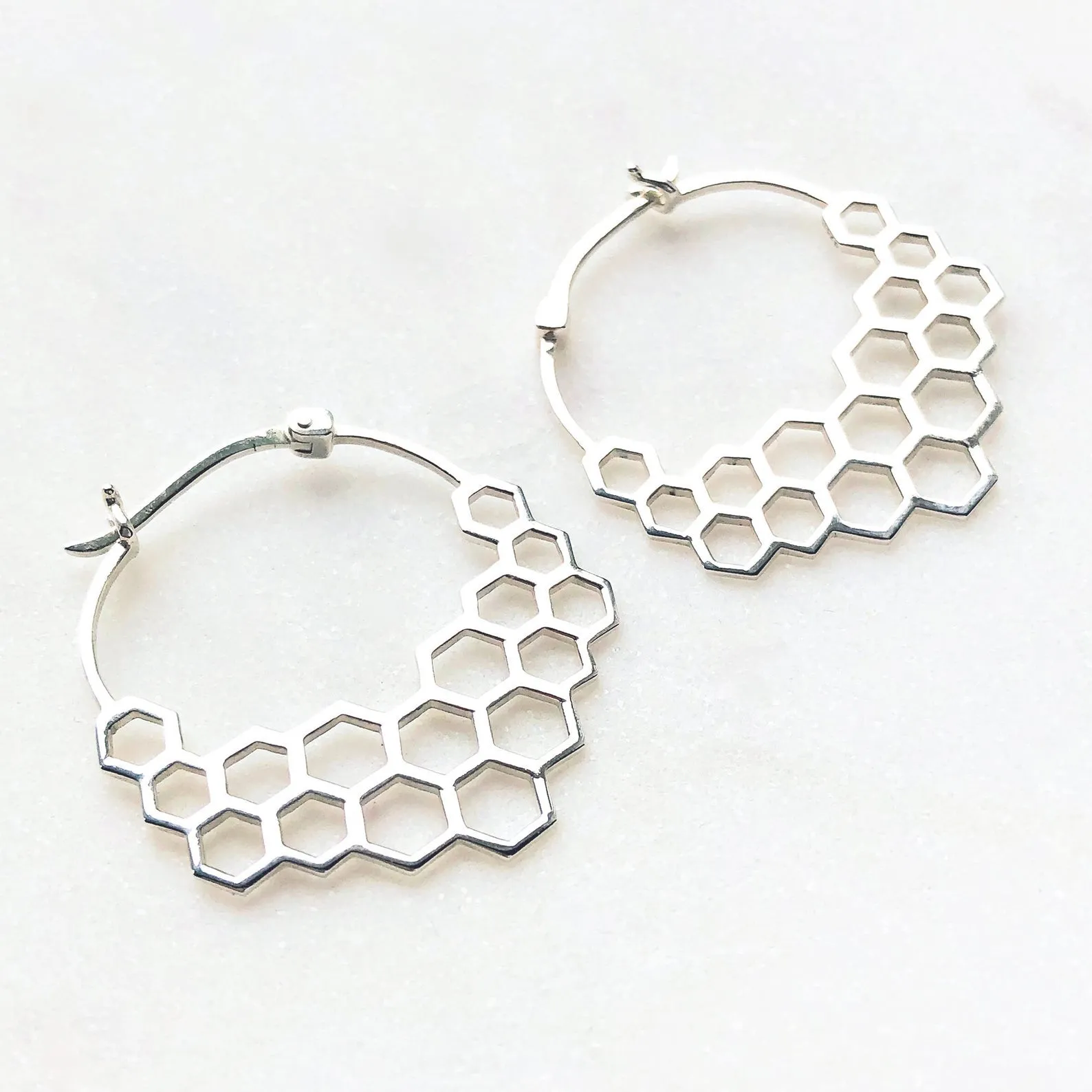 Honeycomb Hoop Earrings