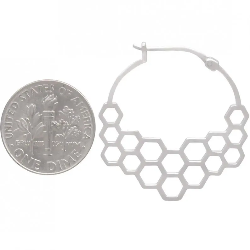 Honeycomb Hoop Earrings