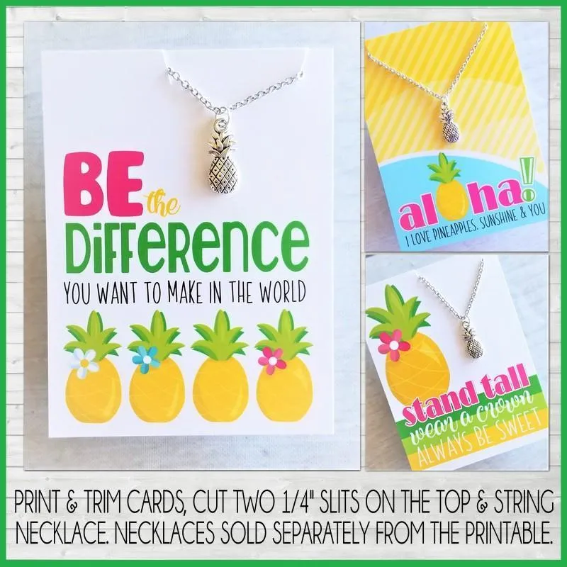 Jewelry QUOTE Cards {PINEAPPLE} PRINTABLE