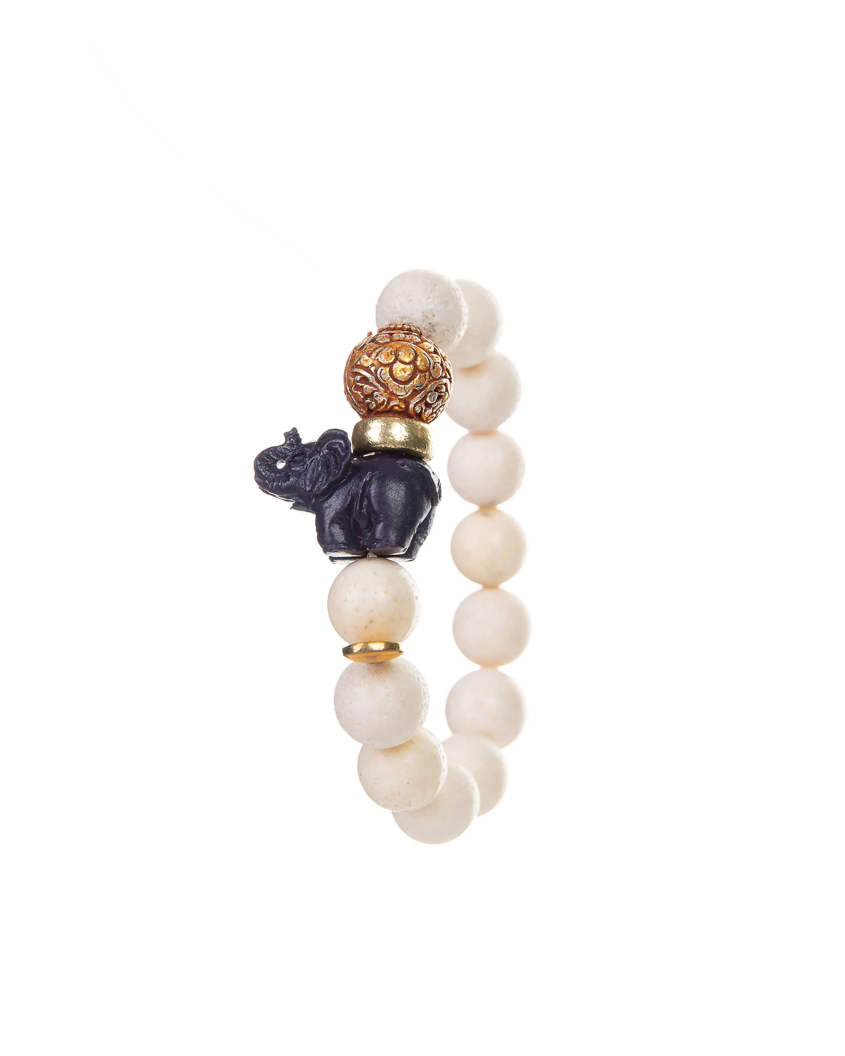 Joy Bracelet (White Lava Elephant Bracelet)