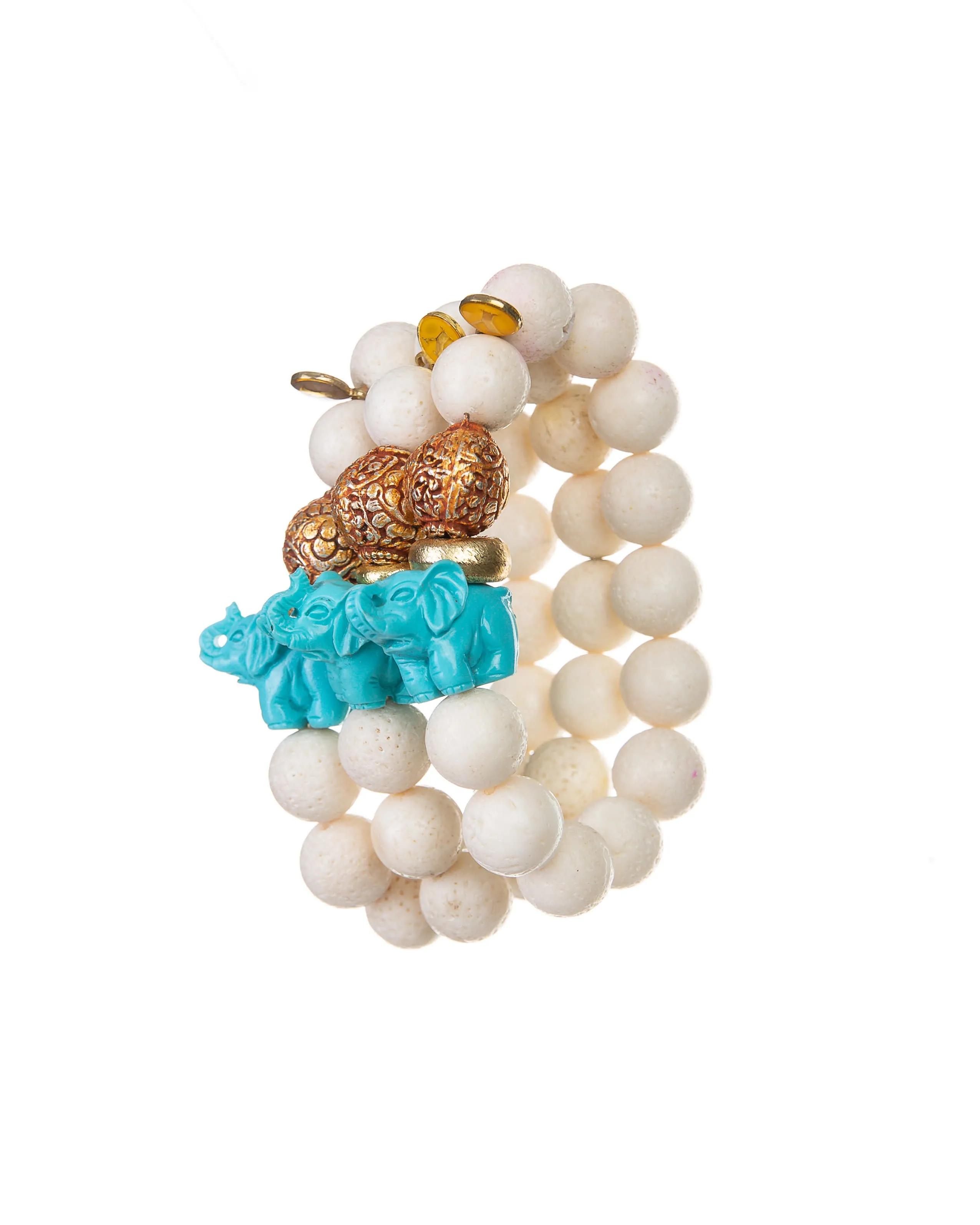 Joy Bracelet (White Lava Elephant Bracelet)