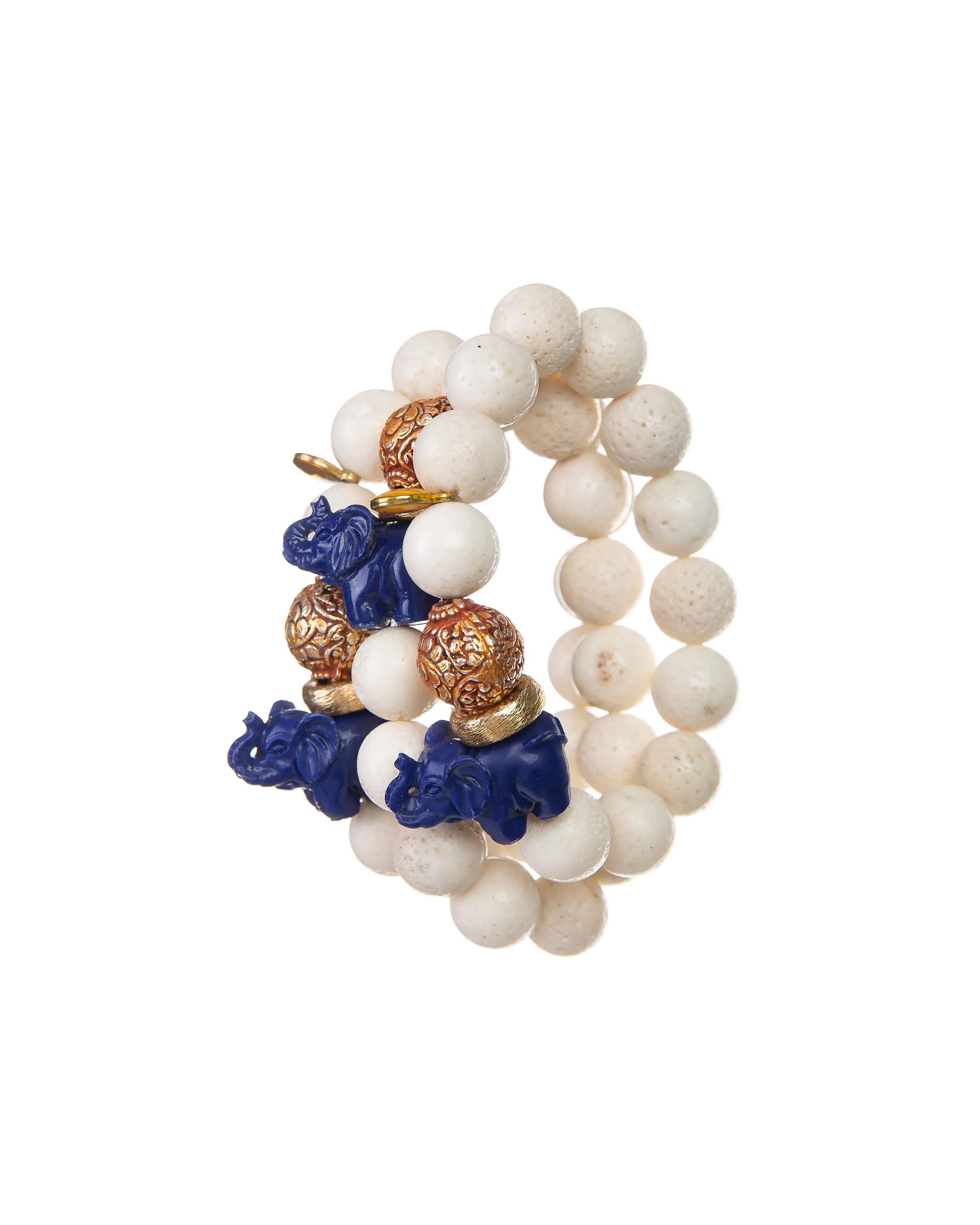 Joy Bracelet (White Lava Elephant Bracelet)