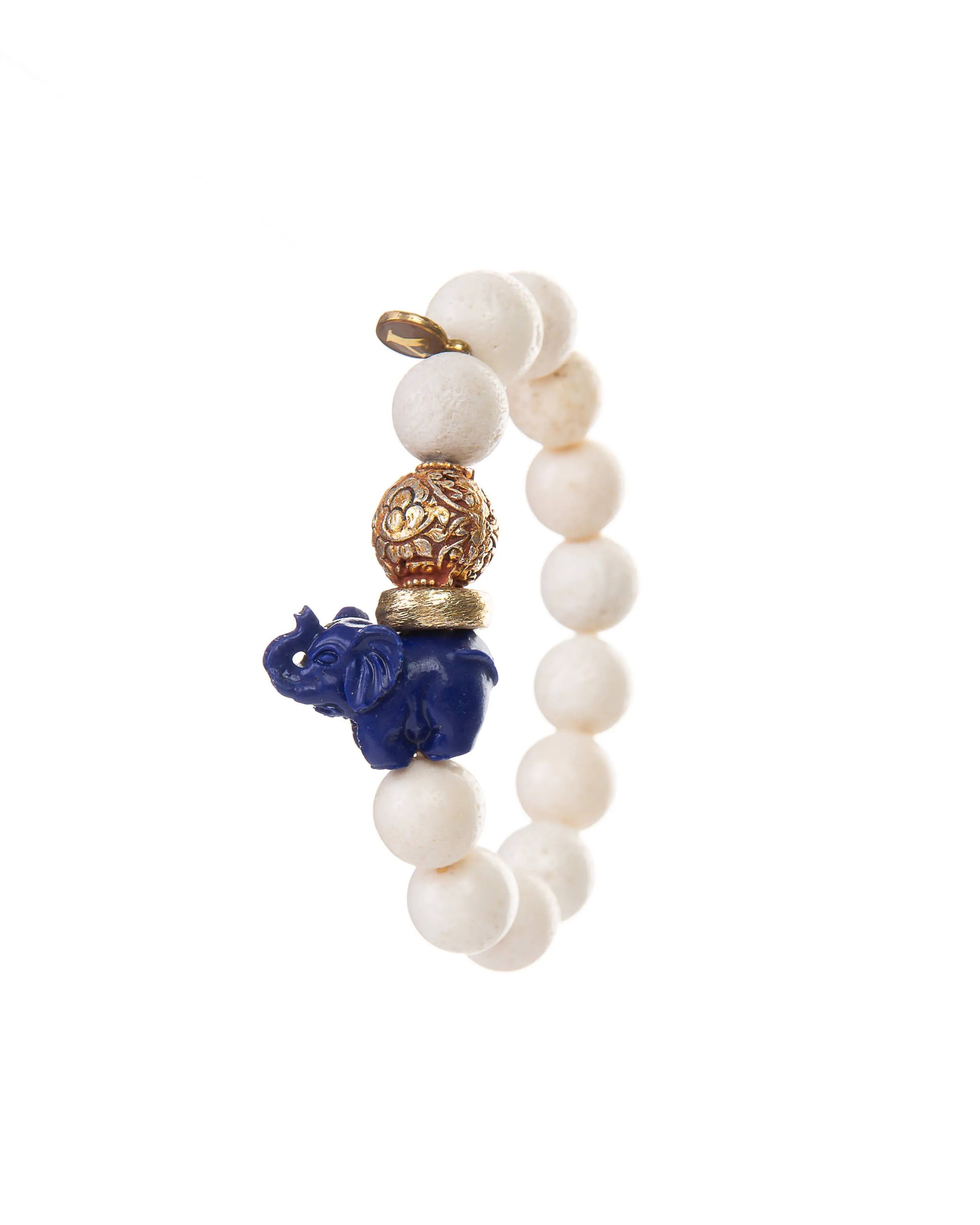 Joy Bracelet (White Lava Elephant Bracelet)