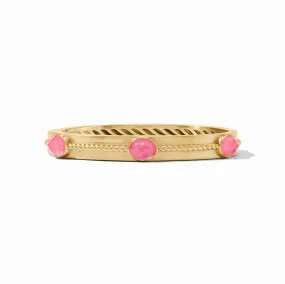 Julie Vos Nassau Stone Hinge Bangle, Peony Pink