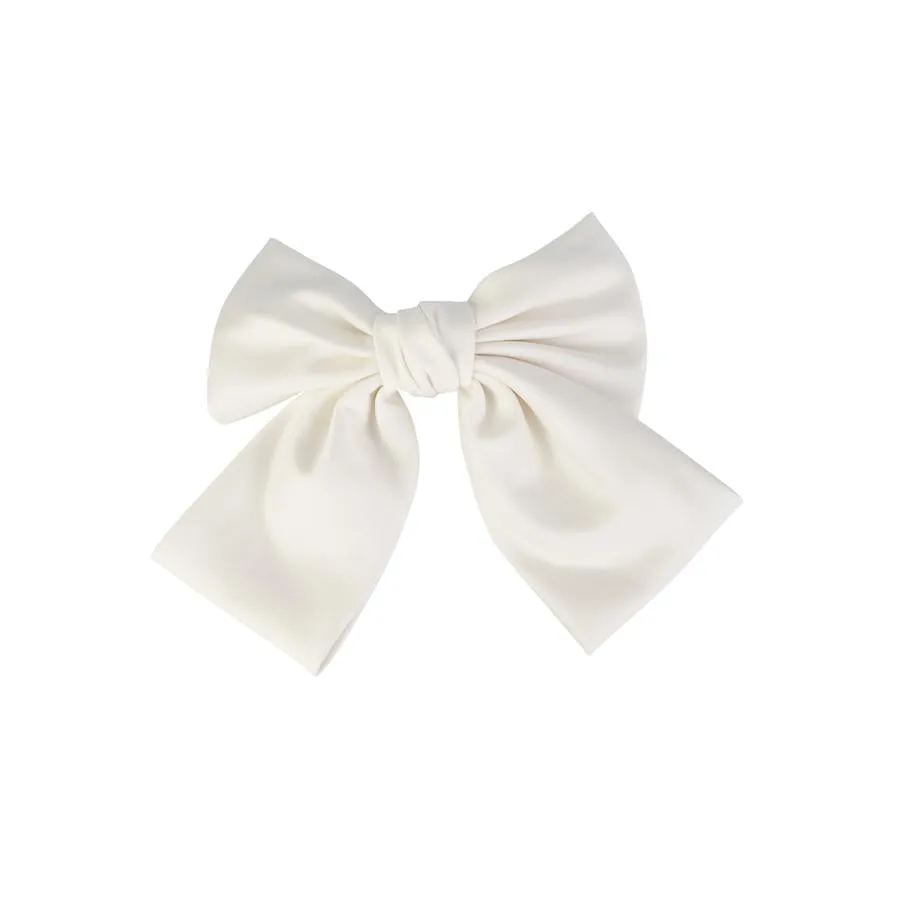 Elegant Large Satin Bow Barrette Hair Accessory