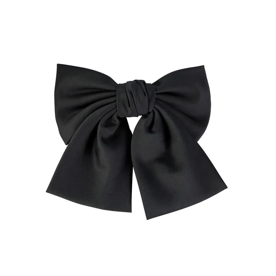 Elegant Large Satin Bow Barrette Hair Accessory