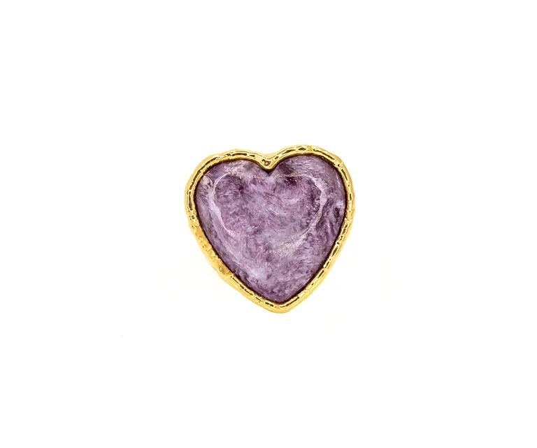 Lepidolite Heart Ring by Leela Grace Jewelry