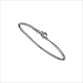 Linked By Love Sterling Silver Diamond Bangle