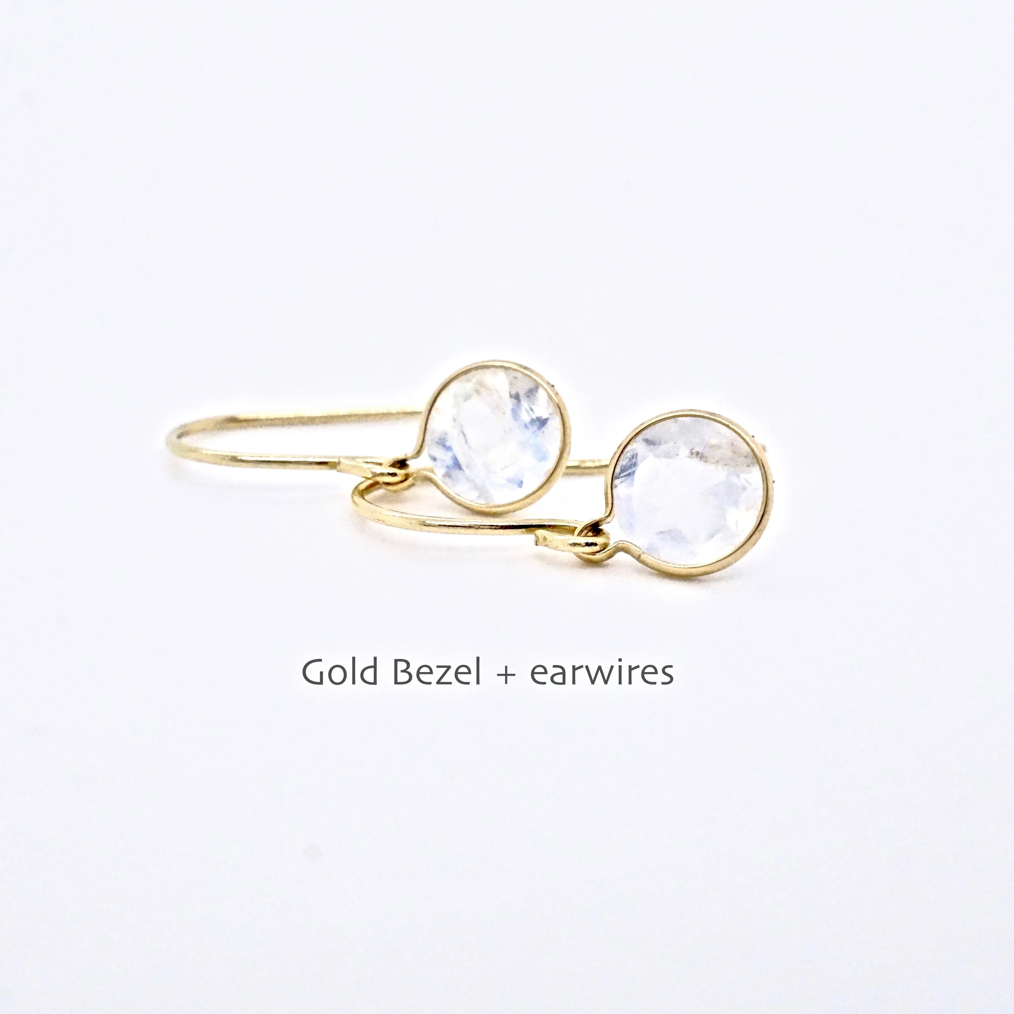 Moonstone Dangle Earrings - Simple Moonstone Gold Earrings - March Birthstone Earrings