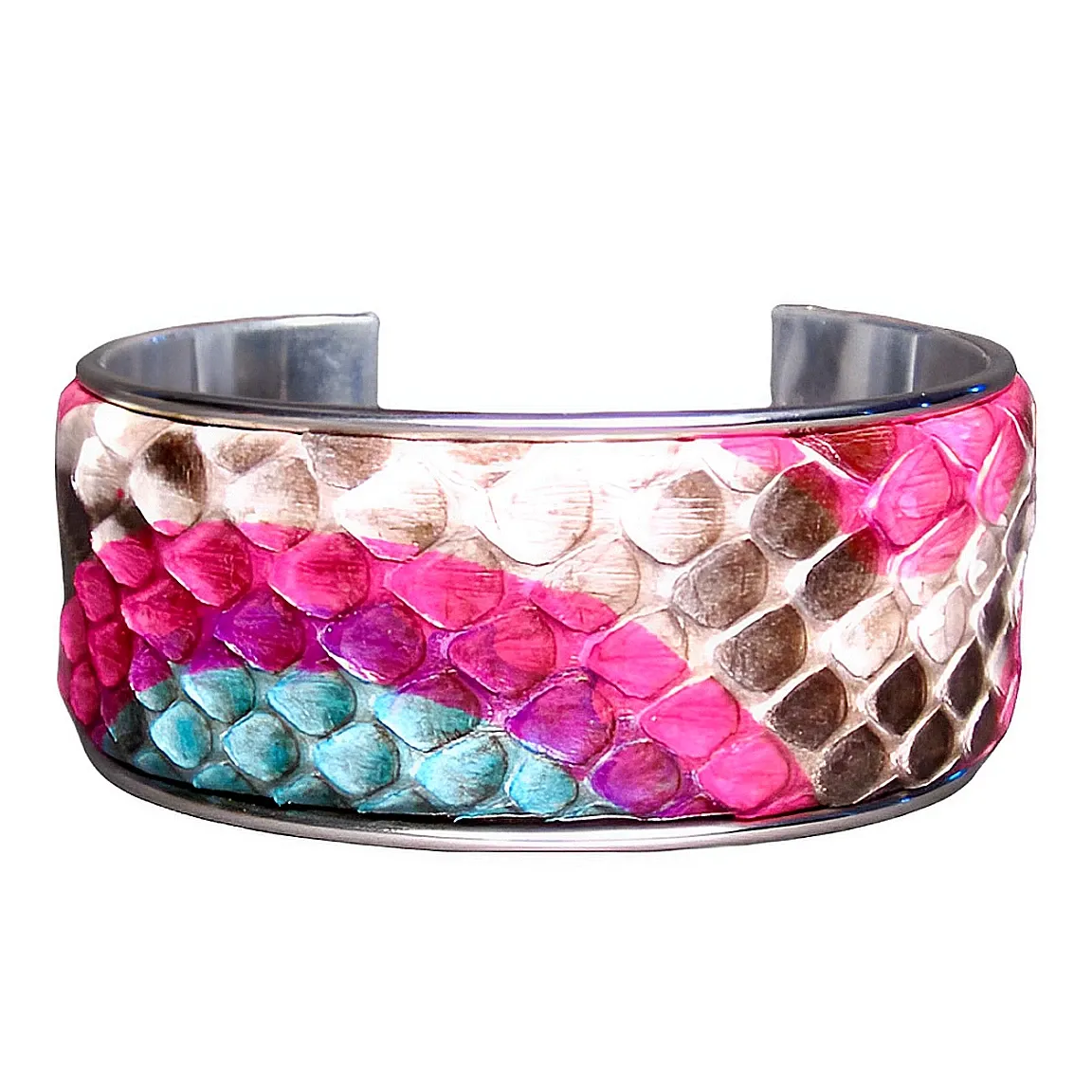 Multicolor Leather Cuff Bangle Bracelet