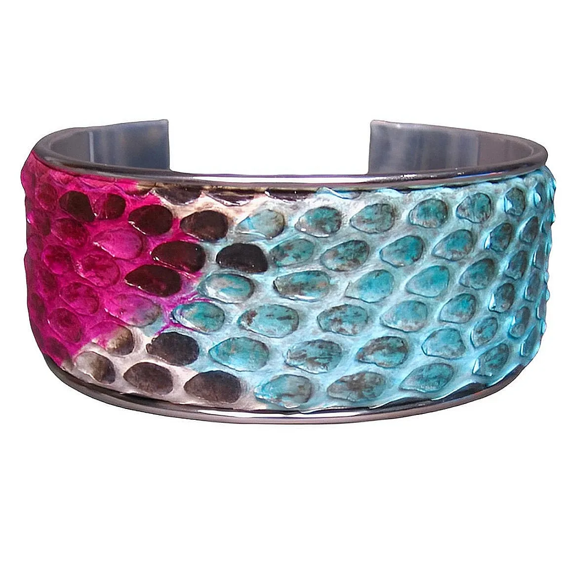 Multicolor Leather Cuff Bangle Bracelet