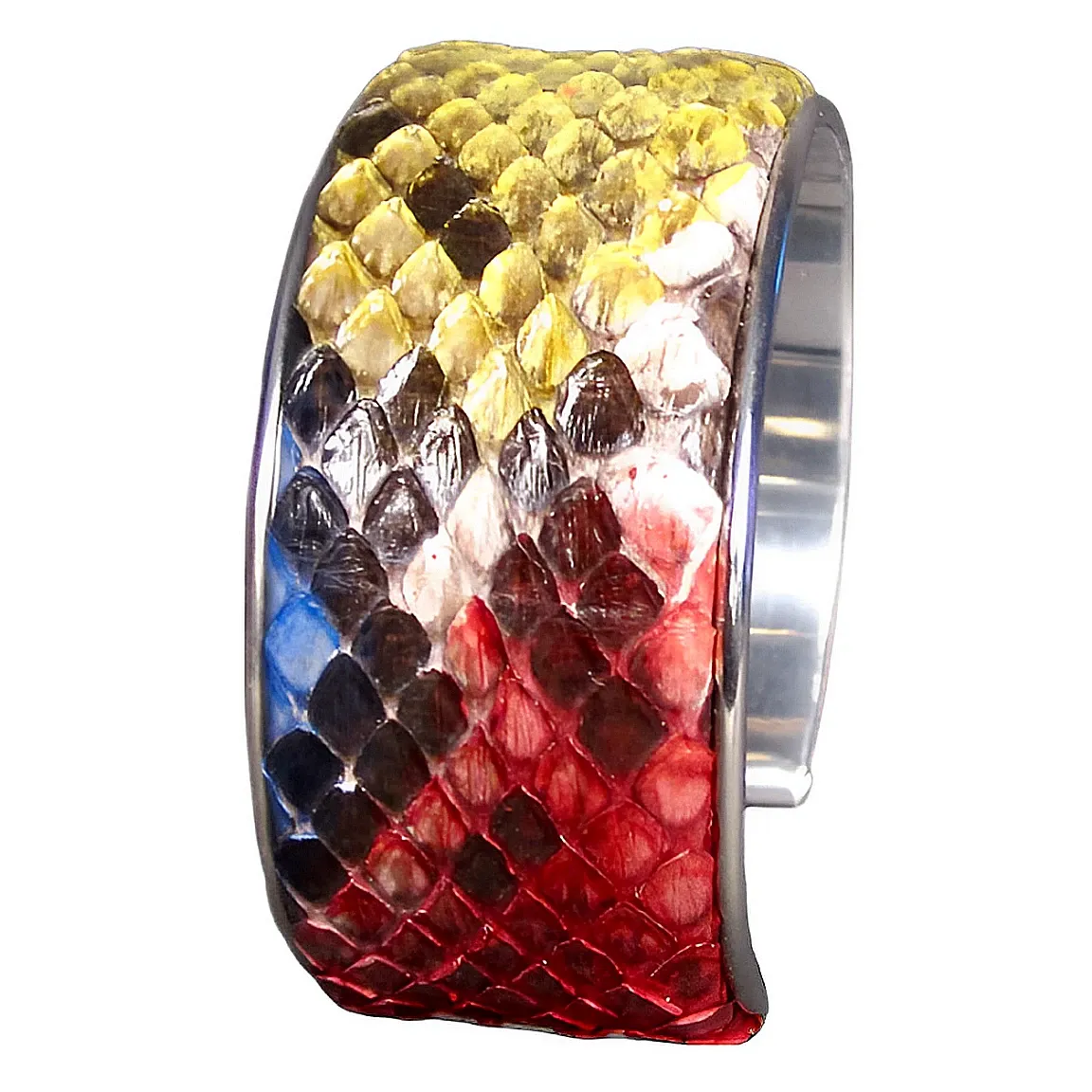 Multicolor Leather Cuff Bangle Bracelet