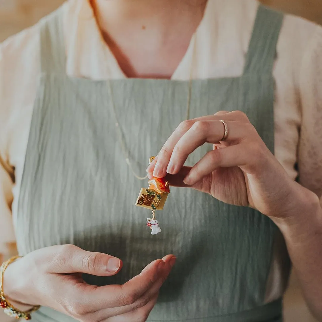 Mushroom House Necklace