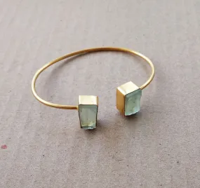 Natural Raw Fluorite Gemstone Designer Bangle