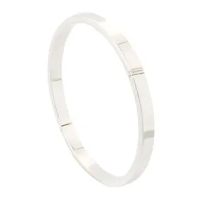 Personalised 5mm Sterling Silver Square Cut Bangle