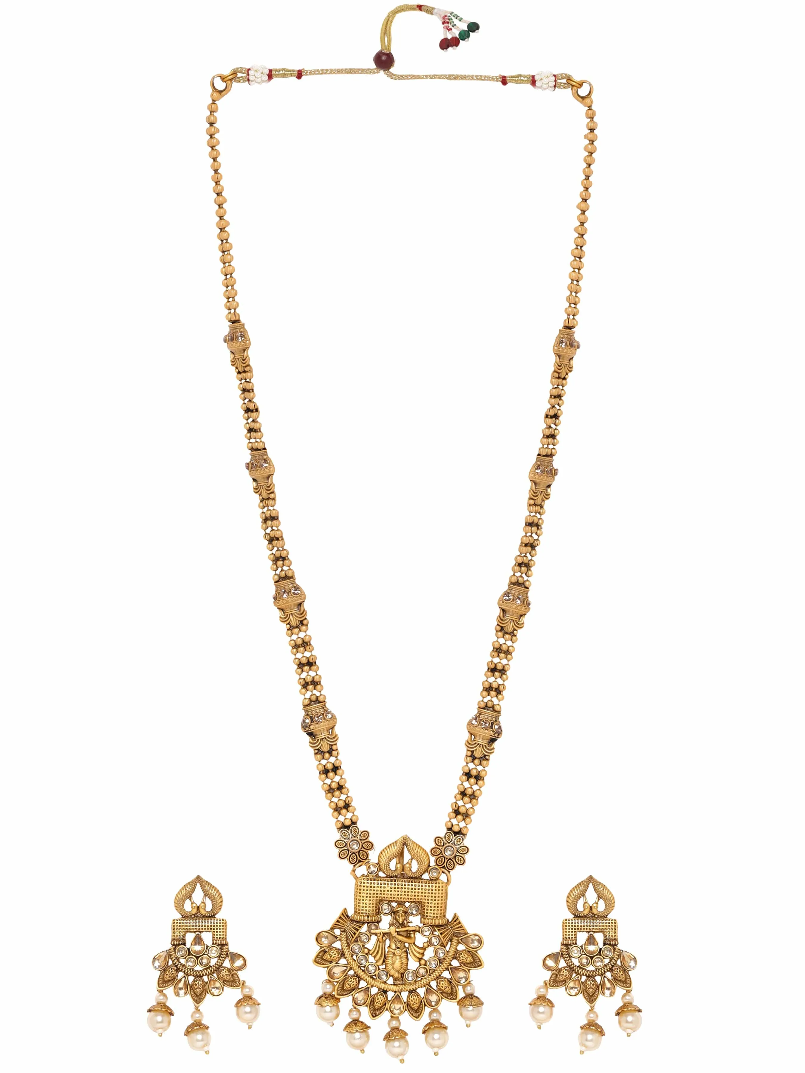 Rubans  Lord Krishna Temple Jewelry Necklace Set