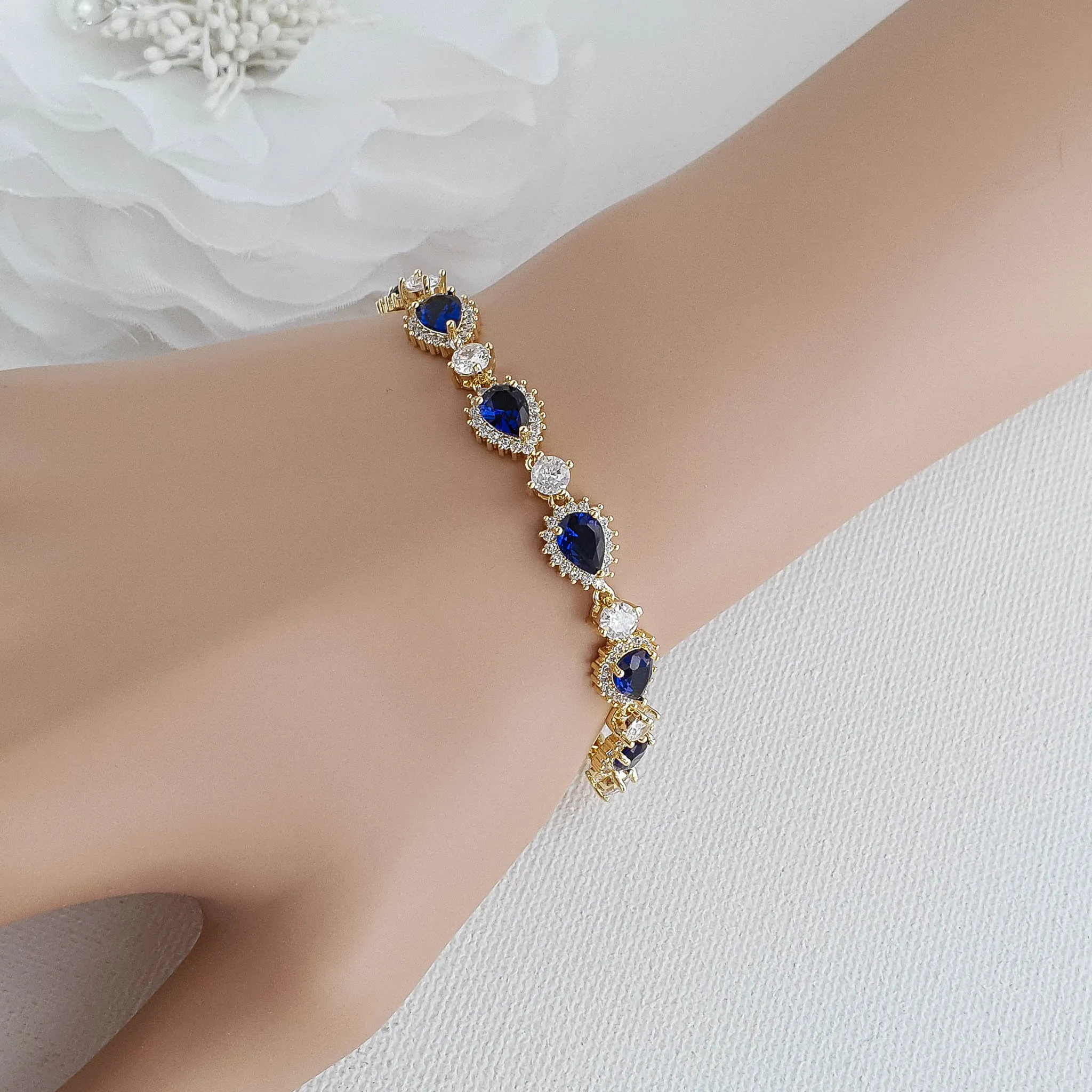 Sapphire Blue Cubic Zirconia Jewelry Set-AOI