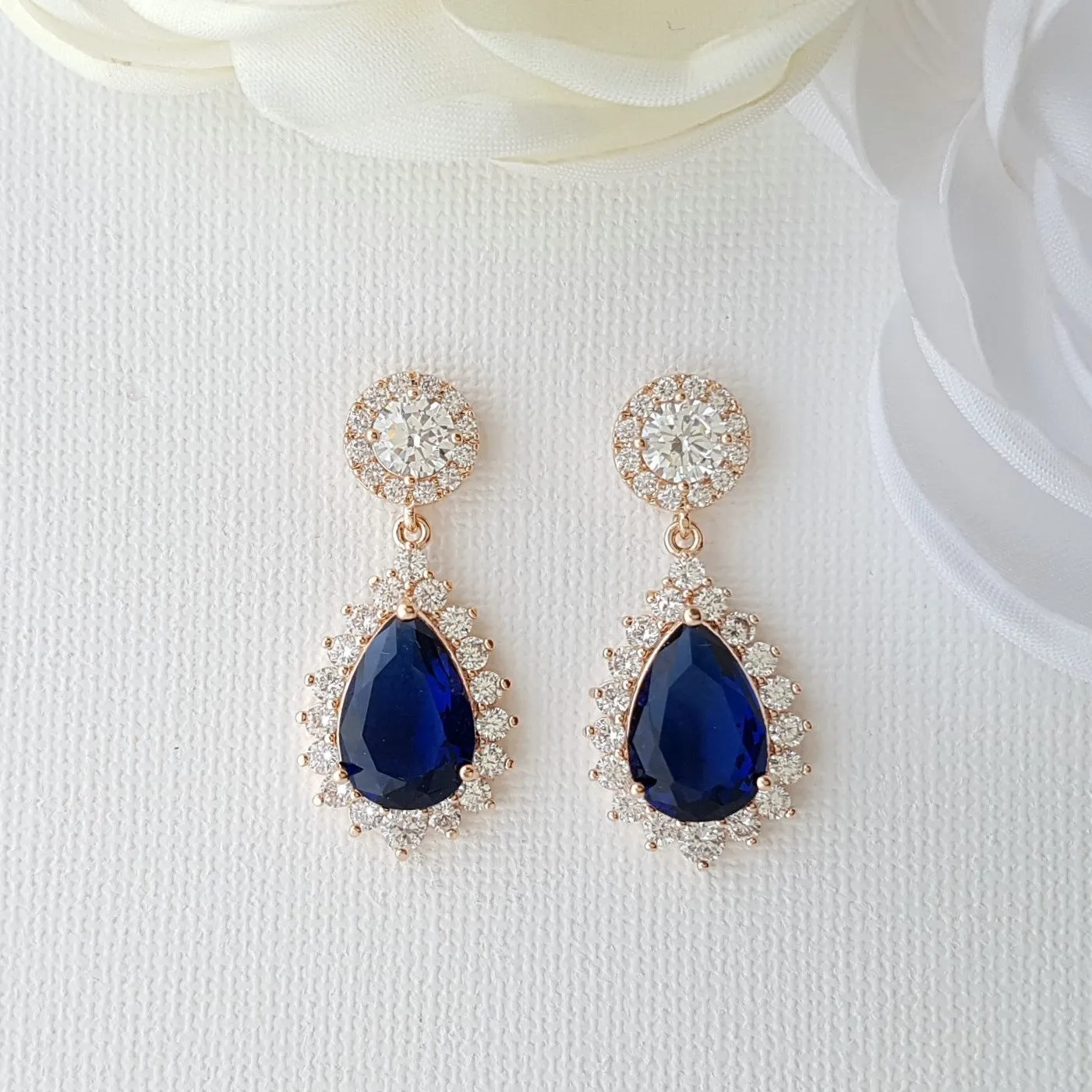 Sapphire Blue Cubic Zirconia Jewelry Set-AOI