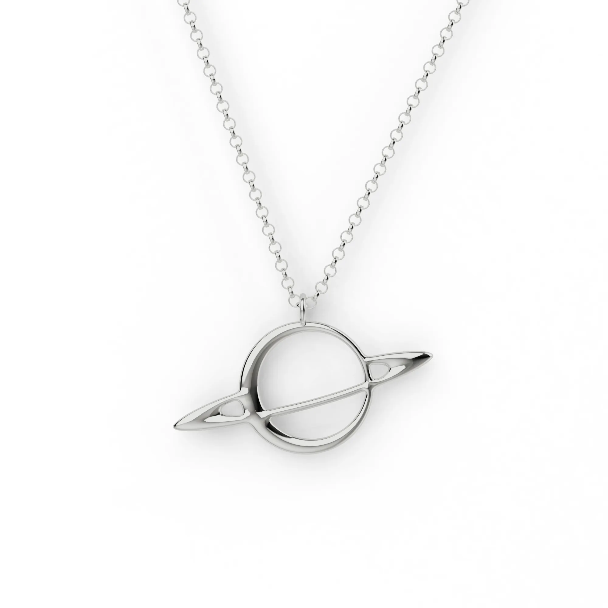 saturn necklace | silver