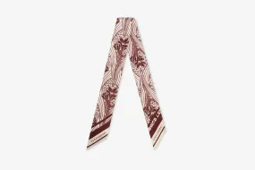 Silk Skinny Scarf - Wallpaper Pink/Burgundy