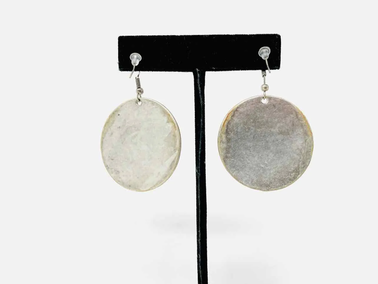 Silver Disc Metal Jewelry Earrings