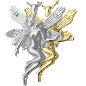 Silver Fairy Cremation Jewelry Pendant for Cremains