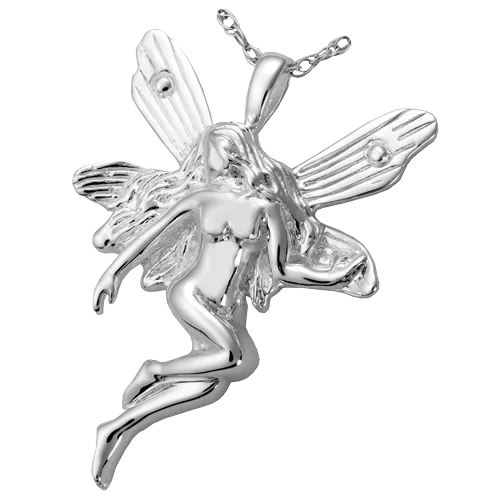 Silver Fairy Cremation Jewelry Pendant for Cremains