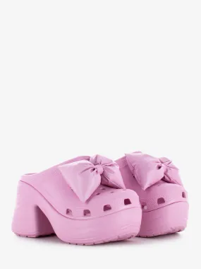 Siren Bow Clog in Chic Pink Tweed with Elegant Detailing