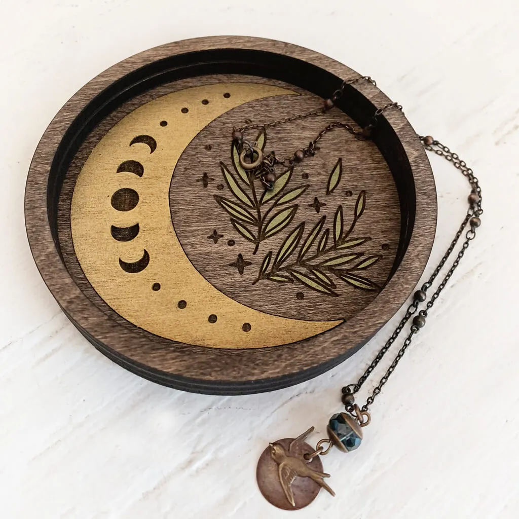 sky above // wooden jewelry trinket dish