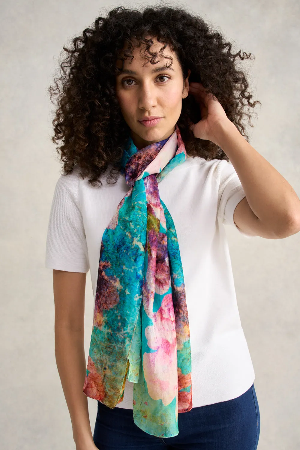 Spring Blooms Silk Scarf