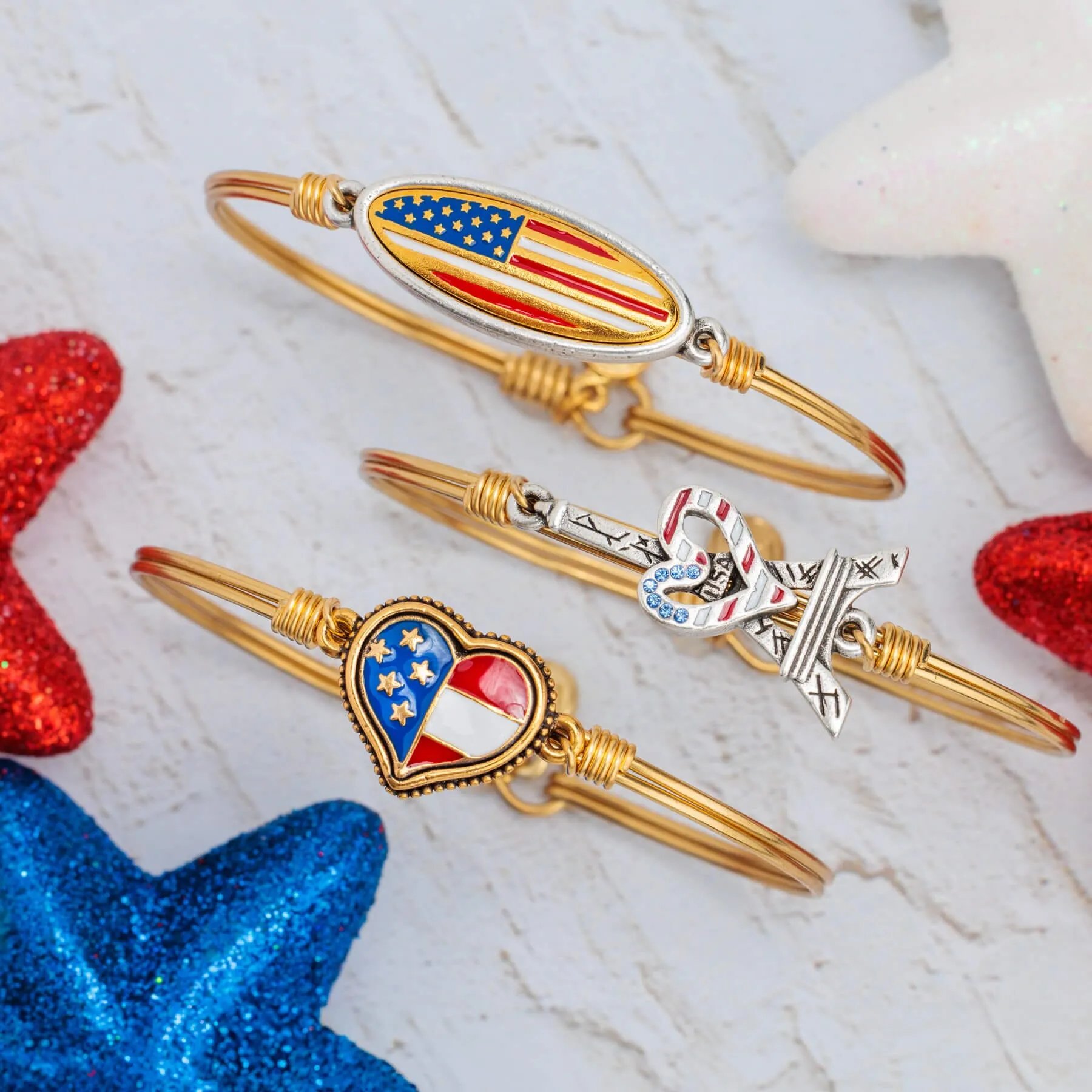 Stars & Stripes Bangle Bracelet