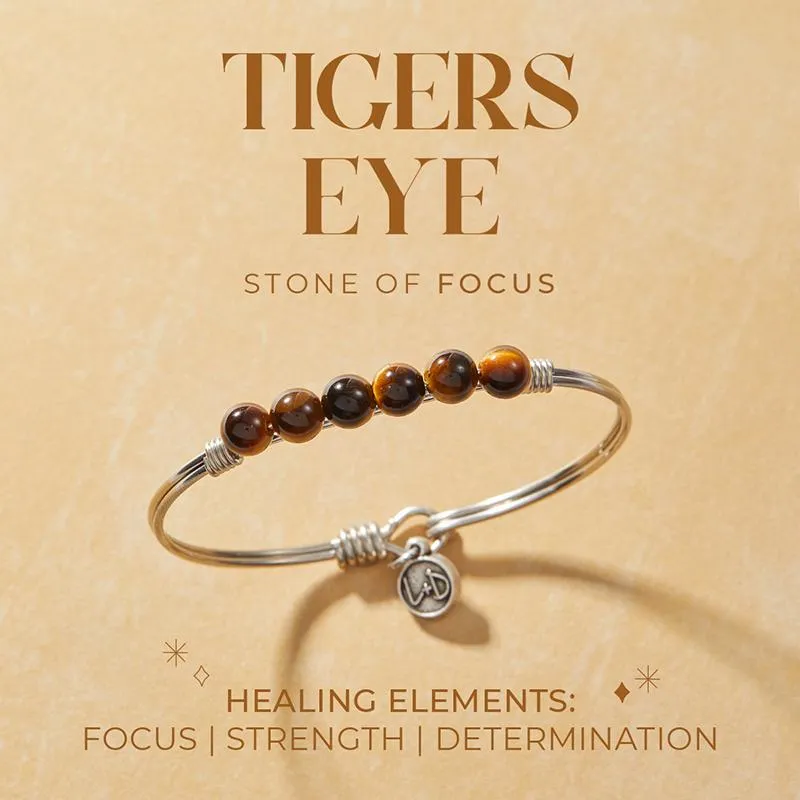 Tigers Eye Energy Stone Bangle Bracelet for Focus