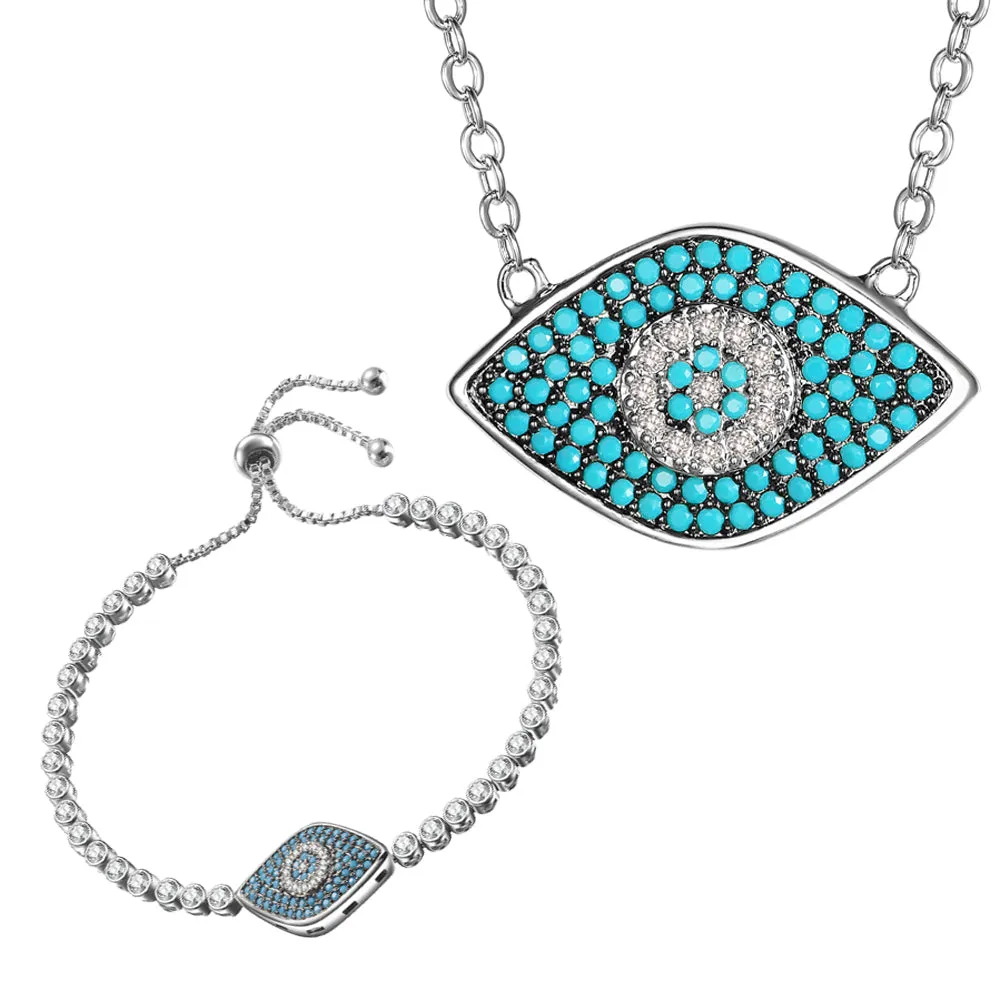 Women's Fashion CZ Evil eye Jewelry Sets